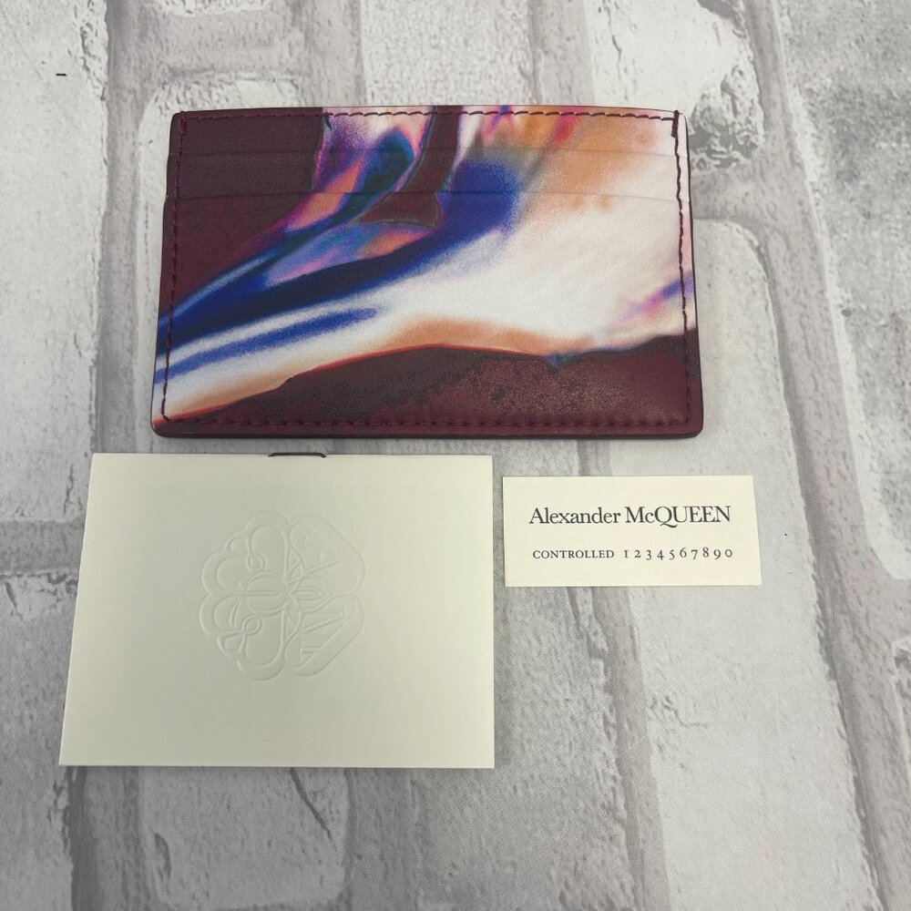 Alexander McQueen Solarized Flower Leather Card Case - NWOT - Picture 2 of 7